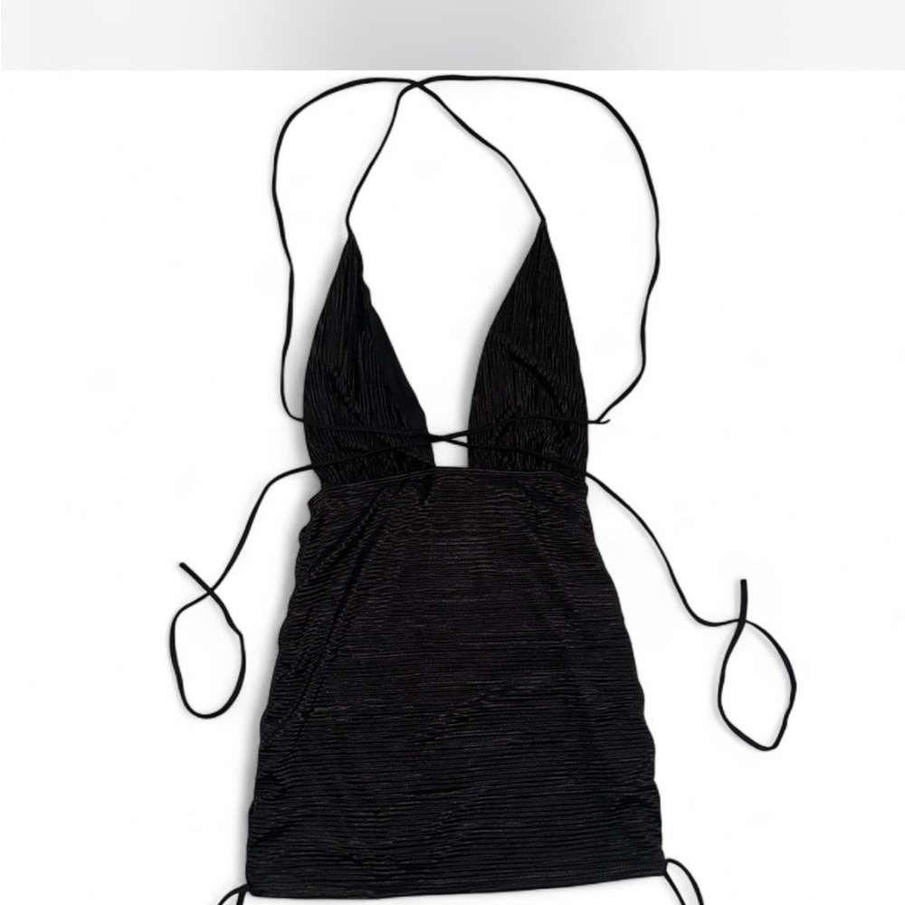 Black Halter Mini Dress